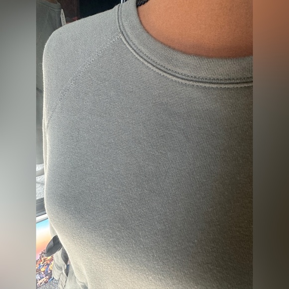 Athleta Studio SIZE XS Olive Green French Terry Cinch Waist Sweatshirt Dress - Picture 6 of 7